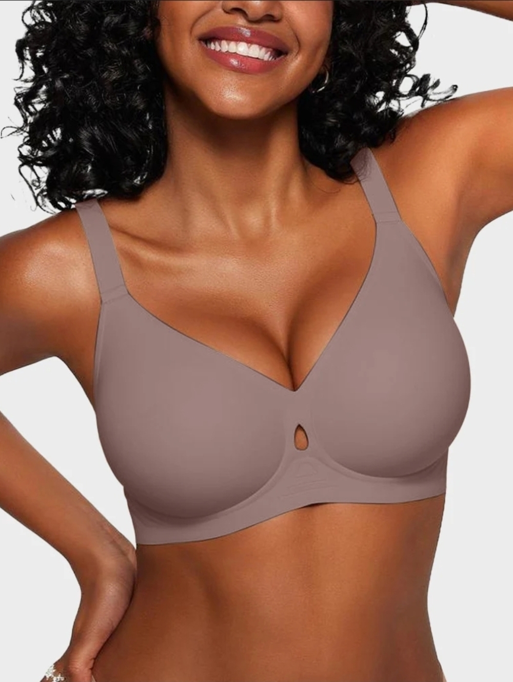 Shecurve Invisible Jelly Lift Bra with Breathable Water Drop Hollow New Grey XL